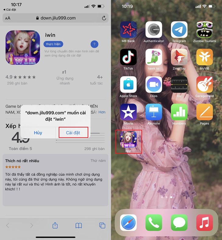 Cài đặt app Iwin68 cho Iphone