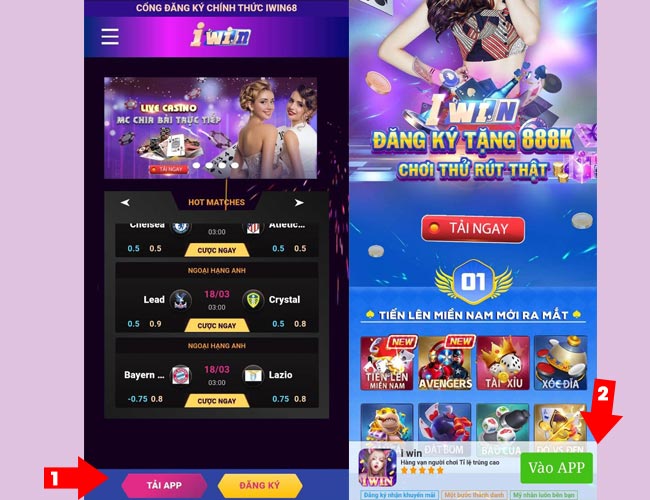 Tải app Iwin trên hệ điều hành Android