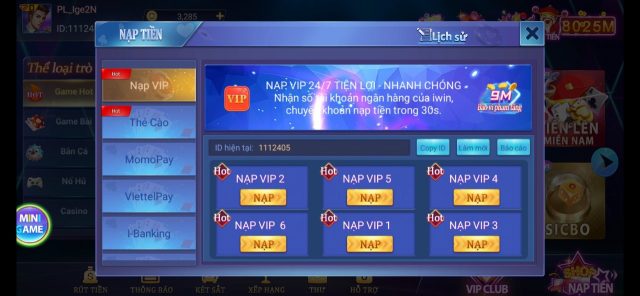 Nạp rút tiền tại Iwin