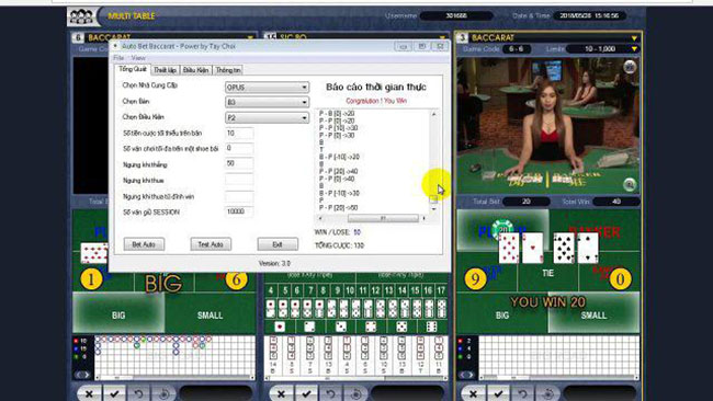 Win@Baccarat Gold with the Predictor System - phần mềm dự đoán Baccarat