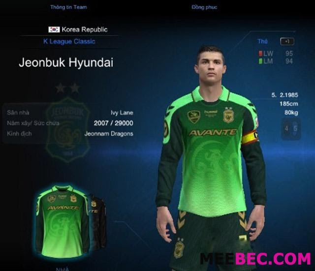 Jeonbuk Huyndai - Một trong những đội bóng có màu áo đẹp trong FIFA Online 3