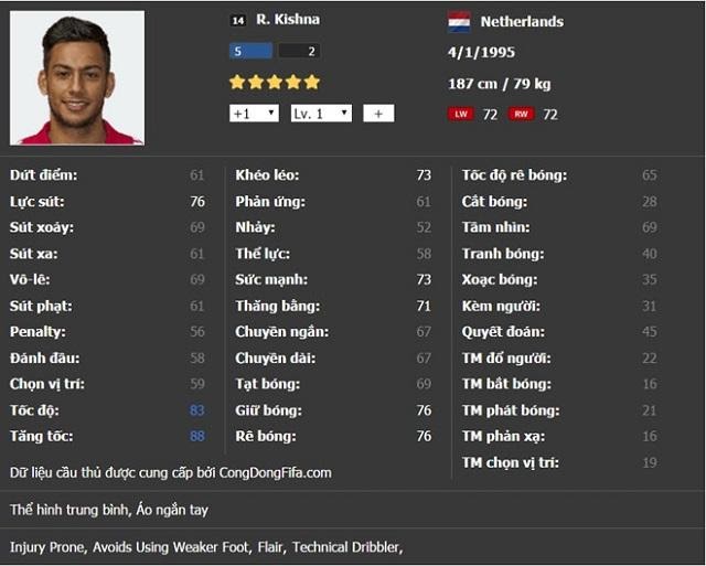 Cầu thủ trẻ FIFA Online 3 Kishna với những bước chạy siêu đẳng