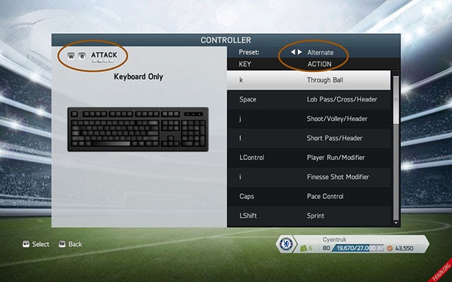 Chỉnh nút FIFA 18