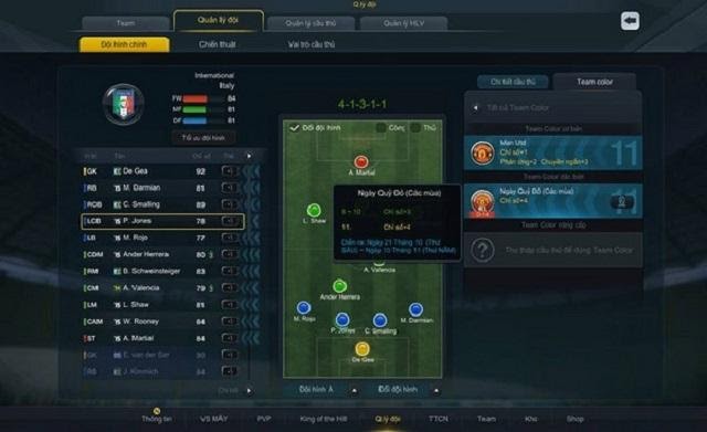 Xây dựng đội hình MU FO3