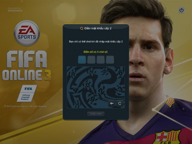 Đổi mật khẩu cấp 2 trong FIFA Online 3