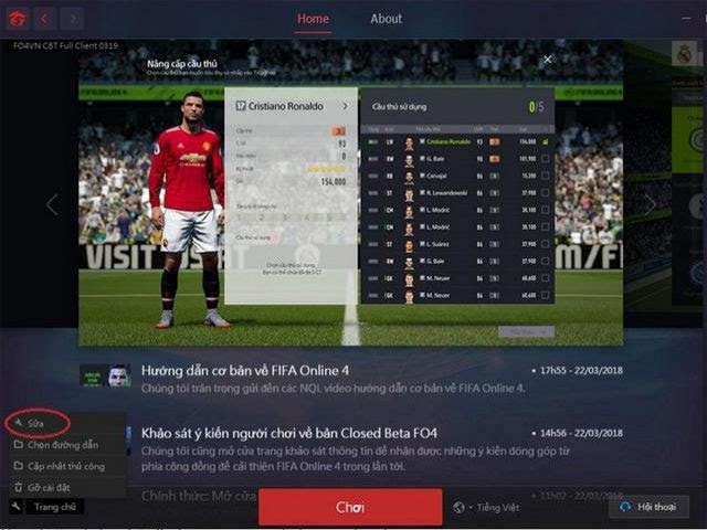 Cách xóa FIFA Online 4 trên ứng dụng FIFA Online