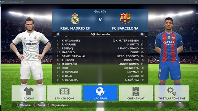 Chỉnh nút trong PES 2017 trên pc